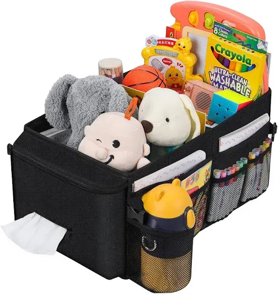 Car Organizer- Car Seat Organizer for Front Seat Back Seat Between Seats, Car Storage Organizer for Kids Adults with Multi-Pockets-Car Organizers and Storage with Adjustable Dividers& Tissue Pocket