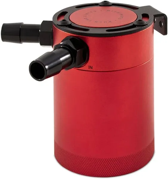 Mishimoto MMBCC-CBTWO-RD Mishimoto Compact Baffled Oil Catch Can, 2-Port