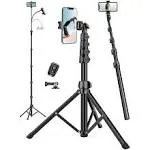 Nineigh Phone Tripod, 81" Tripod for Cell Phone, Phone Stand for Recording Video, Travel Phone Tripod