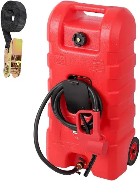 Fuel Caddy 15 Gallon Portable Gas Fuel Tank with LE Fluid Transfer Siphon Pump