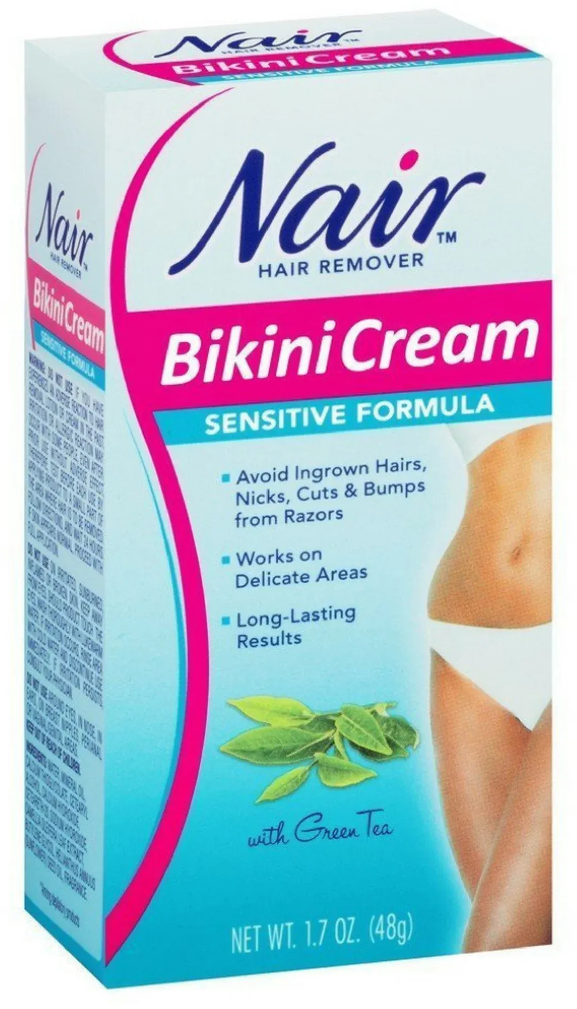 Nair Hair Remover Bikini Cream With Green Tea Sensitive Formula 1.70 oz