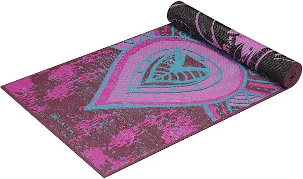 Gaiam Yoga Mat - Premium 6mm Print Reversible Extra Thick Non Slip Exercise & Fitness Mat for All Types of Yoga, Pilates & Floor Workouts (68" x 24" x 6mm Thick)