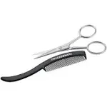 Tweezerman Moustache Scissors With Comb (2 ct)