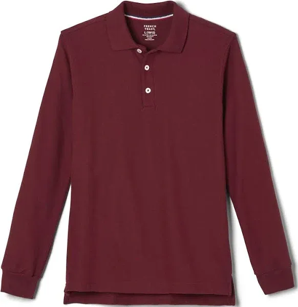 French Toast Boys School Uniform Long Sleeve Pique Polo Shirt