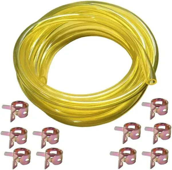 SOOGIF 10 Feet Long Fuel Line Fuel Hose Fuel Tube 1/4" ID x 3/8" OD with Hose Clamps for Small Engines