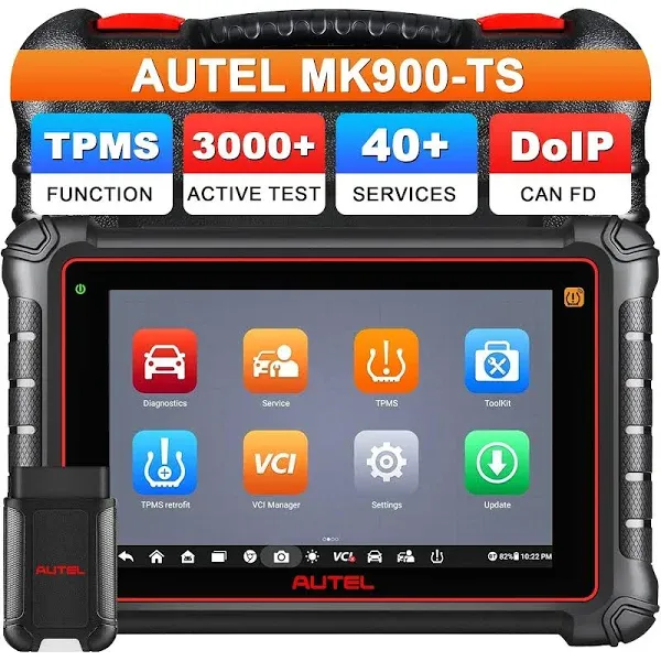 Autel Scanner MaxiCOM MK900-TS 2024 Android 11 Bidirectional Scan Tool Full TPMS Function 40+ Services Special Functions Active Test CAN FD&DoIP