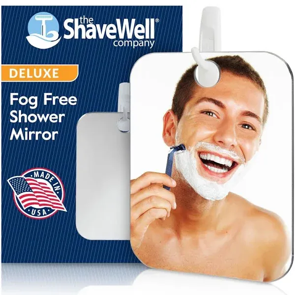 Magnifying Anti-Fog Shaving Mirror | Fogless Bathroom Handheld Mirror for Men and Women | Hanging Shower Mirror Includes Long-Lasting Removable Adhesive Hook