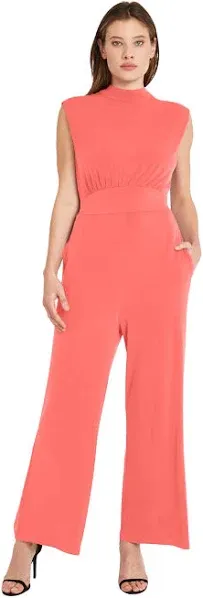 Donna Morgan womens Printed Mock Neck Jumpsuit