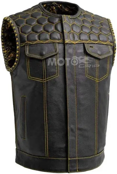 First Manufacturing Company Hornet Men's Club Style Leather Vest