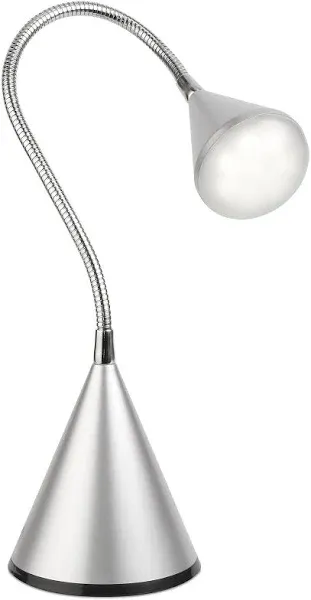  Cone LED Desk Lamp with Flexible Neck () - Lightweight &amp; Adjustable Silver