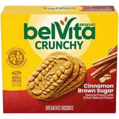 belVita Cinnamon Brown Sugar Breakfast Biscuits, Value Pack, 12 Packs (4 Biscuit