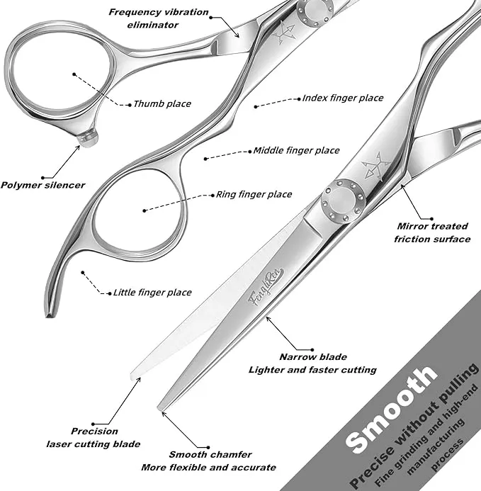 High-end Professional Hair Thinning Scissors Hair Cutting Teeth Shears Barber Hairdressing Texturizing Scissor Extremely Very Sharp 5.5 Inch Stainless Steel Alloy For Men,Women,Salon & Home