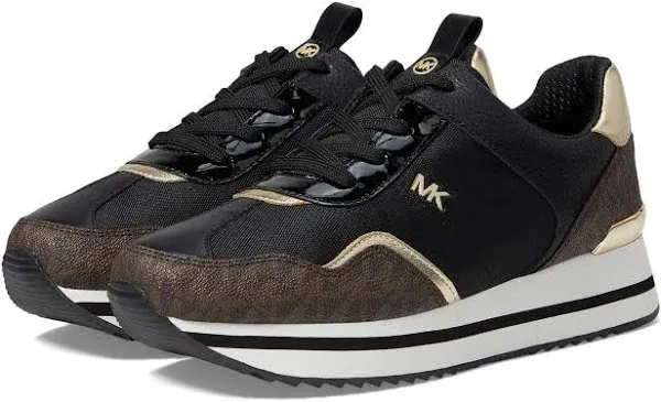 Raina Trainer Blk Brown tech canvas