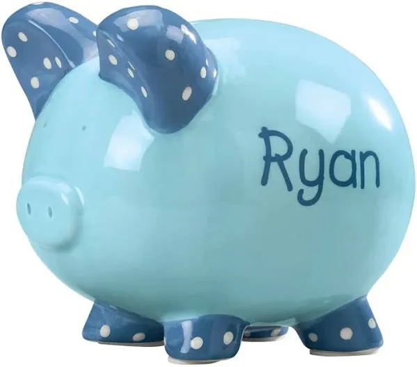 Miles Kimball Personalized Ceramic Kid's Font Piggy Bank - Blue