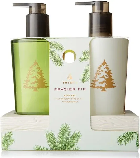 Thymes Frasier Fir Sink Set with Ceramic Caddy