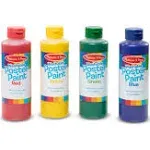 ( 4 PK) MELISA &amp; DOUG WASHABLE POSTER PAINT RED,YELLOW,GRE<wbr/>EN,BLUE 8 OZ EACH