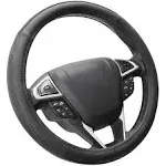 SEG Direct Black Microfiber Leather Auto Car Steering Wheel Cover Universal 15 inch