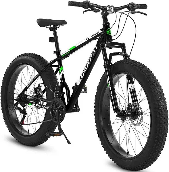 Snow Mountain Bike 24/26 Inch, 3/4" Wide Non-Slip Big Fat Tire Mountain Bikes, Christmas New Year Gifts 7/21 Speed Men Women Bicycles, Disc Brake Front/Dual Suspension