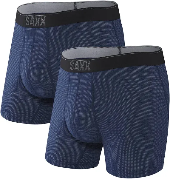 SAXX Men&#039;s Quest Slim Fit Quick Dry Mesh Boxer Brief W/ Fly TS8 Grey Medium NWT