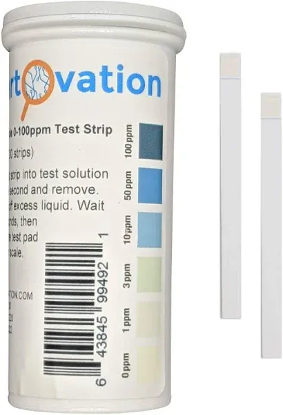 Hydrogen Peroxide H2O2 Test Strips, Low Level, 0-100 ppm [Vial of 100 Strips]