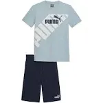 Puma Boys' 2-Piece Pounce Shorts Set Outfit - Turquoise, 14 - 16