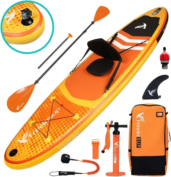 Freein SUP Inflatable Stand Up Paddle Board with Kayak Seat,Paddle Boards for Adults 10'/10'6”/11', Accessories sup Pump Adaptor,sup Kayak Paddle