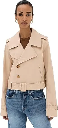 Good American Women's Chino Crop Trench Coat