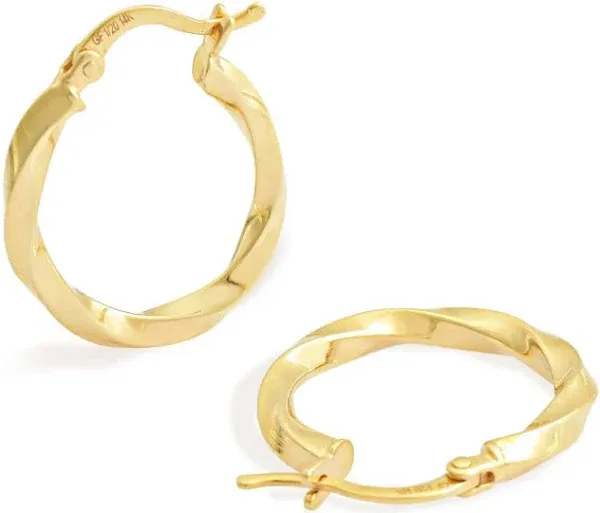 Jewelry Atelier Gold Filled Hoop Earrings Collection - 14K Solid Yellow Gold Filled Stylish Earrings for Women with Different Occasions & Styles