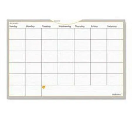 AT-A-GLANCE WallMates Self-Adhesive Dry-Erase Monthly Planning Surface, White, 18