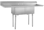 Kratos 29N-006-Commer<wbr/>cial NSF 2 Compartment Sink -Commercial NSF 18&#034;Wx18&#034;Lx12&#034;H