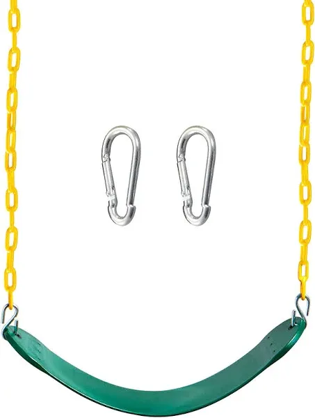 TURFEE Heavy Duty Swing Seat Green Color with 66” Chain, Swing Set Accessorie...