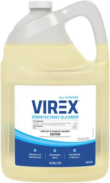 Virex All-Purpose Disinfectant Cleaner Lemon Scented 1 Gal Container (2-carton)