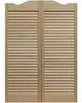 LTL Home Products 858642 Dixieland Louvered Café Interior Swing Solid Wood Door, 36"X42", Unfinished