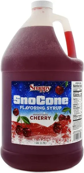 SNAPPY Cherry Sno Cone Syrup, 1 Gallon