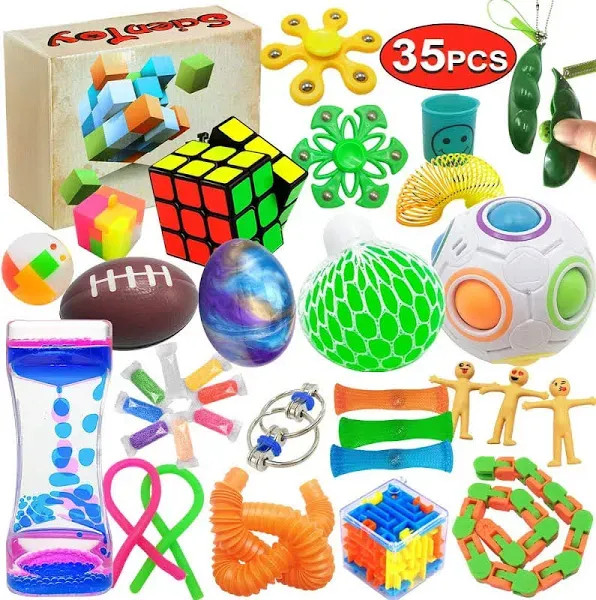 Fidget Toy Set, 35 Pcs Sensory Toy for ADD, OCD, Autistic Children, Adults, Anxi