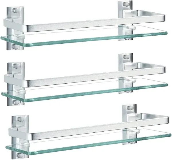 Aijaly 2 Pack Bathroom Glass Shelf