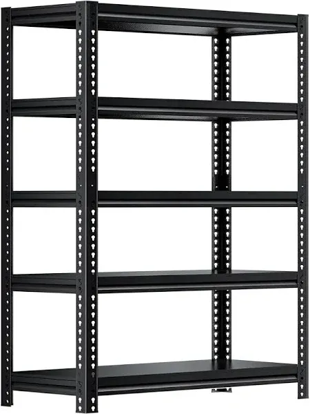 POOUPHV 72" H Garage Shelving Heavy Duty Storage Shelves Loads 2000LBS,Adjustable 5 Tier Garage Storage Shelves Rack Shelf for Basement