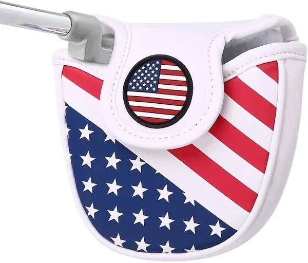 USA Mallet Putter Cover Headcover Magnetic Golf Head Covers Headcovers Club Protective Equipment for Scotty Cameron Odyssey Two Ball Taylormade Durable