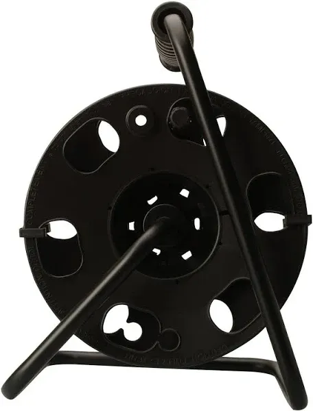 Woods 22849 Metal Extension Cord Reel Stand In Black, Heavy Duty, Quick Black 