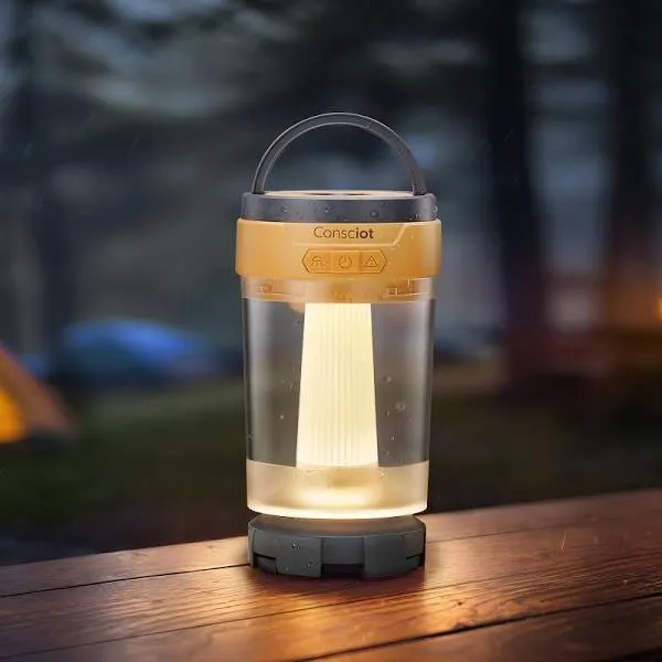 Consciot LED Camping Lantern, USB-C Rechargeable, 5 Light Modes 3 Color Temperatures 4400mAh Battery | Disassembly Free Design & Magnetic | Dimmable Flash Light & Night Light for Indoor and Outdoor