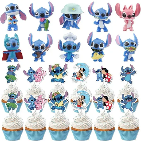 34 Pcs Cartoon Cake Toppers