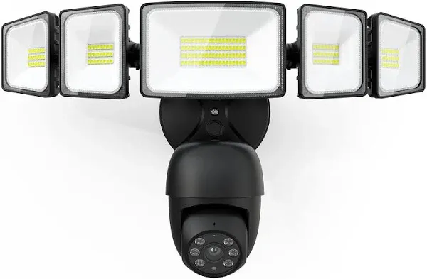 iMaihom Floodlight Wired Camera w/ 5 Heads Light 2K Security Cam 360° Pan &amp; Tilt