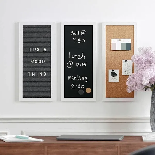 Cork Board, Chalk Board, Letter Board Set