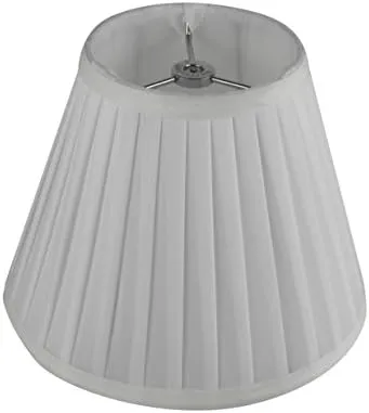 Softback Empire Side Pleat Lampshade, Faux Silk, Off White, Black