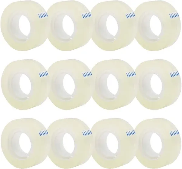 OWLKELA 16 Rolls Transparent Tape Refills, Clear Tape, All-Purpose Transparent Glossy Tape for Office, Home, School