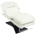 SkinAct Milo Electric Massage Table, Facial Bed Beige Top and Dark Brown Base