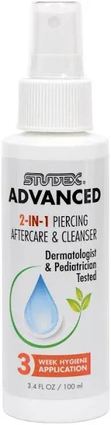 Studex Advanced Piercing Aftercare &amp; Cleanser 3.4oz | Hypochlorous Acid Solution