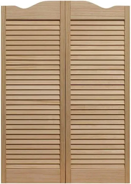 Dixieland Louvered Café Interior Swing Solid Wood Door, 36&#034;X42&#034;, Unfinished