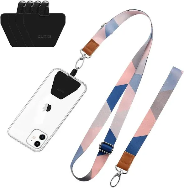 OUTXE Phone Lanyard - 4× Pads, 1× Adjustable Neck Strap, 1× Wrist Strap, Nylo...