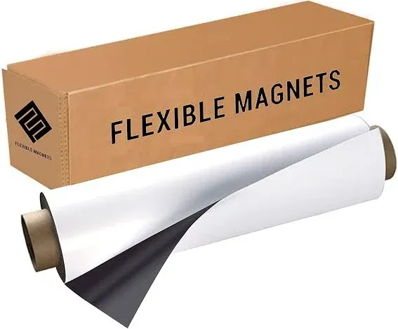 Flexible Vinyl Roll of Magnet Sheets - White, Super Strong & Ideal for Crafts - Commercial Inkjet Printable (2 ft x 1 ft x 30 mil)